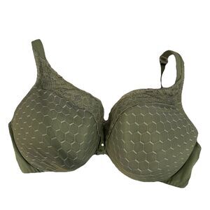 Cacique Bra 44DDD Green Lace Balconette‎ Underwire Romantic Sexy Full Coverage